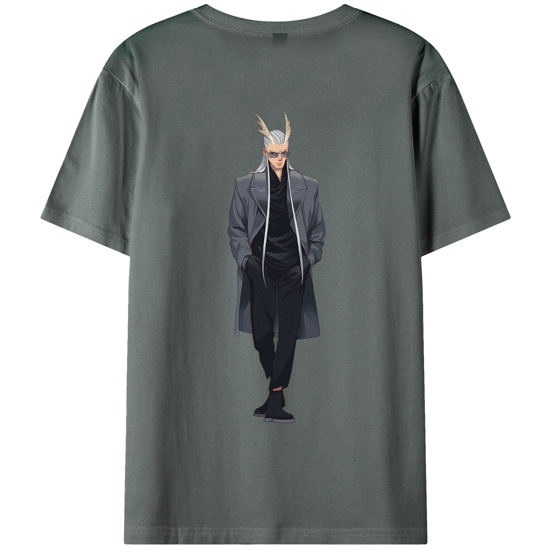 （画像用） Ne Zha 2 ナタ 魔童の大暴れ 綿100％ メンズ半袖Tシャツ（バックプリント） 通気性